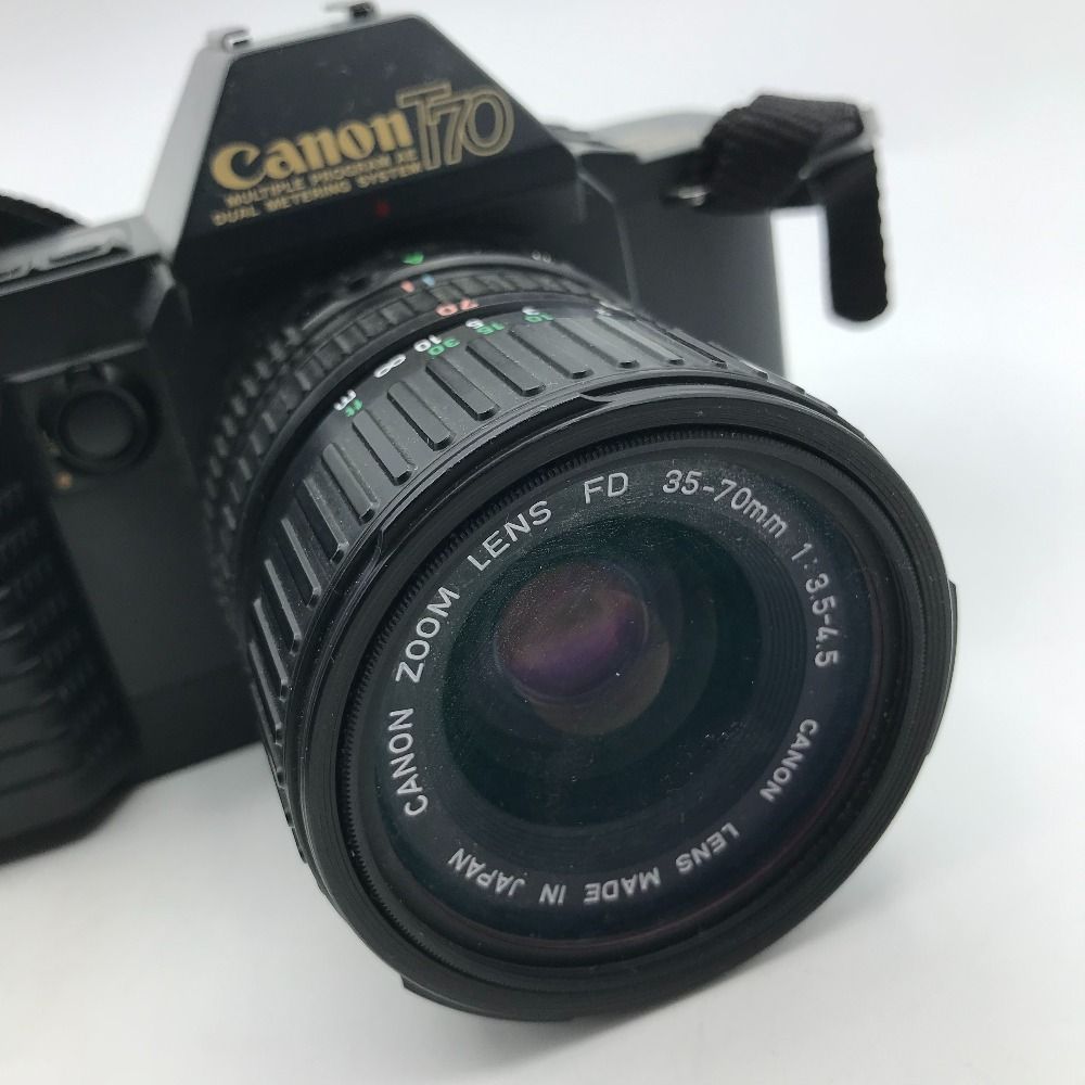 昭和レトロ☆カメラ Canon T70 キャノン レンズ ZOOM LENS FD 35-70mm F3.5-4.5 FD camera 写真  撮影 趣味 骨董品【中古】
