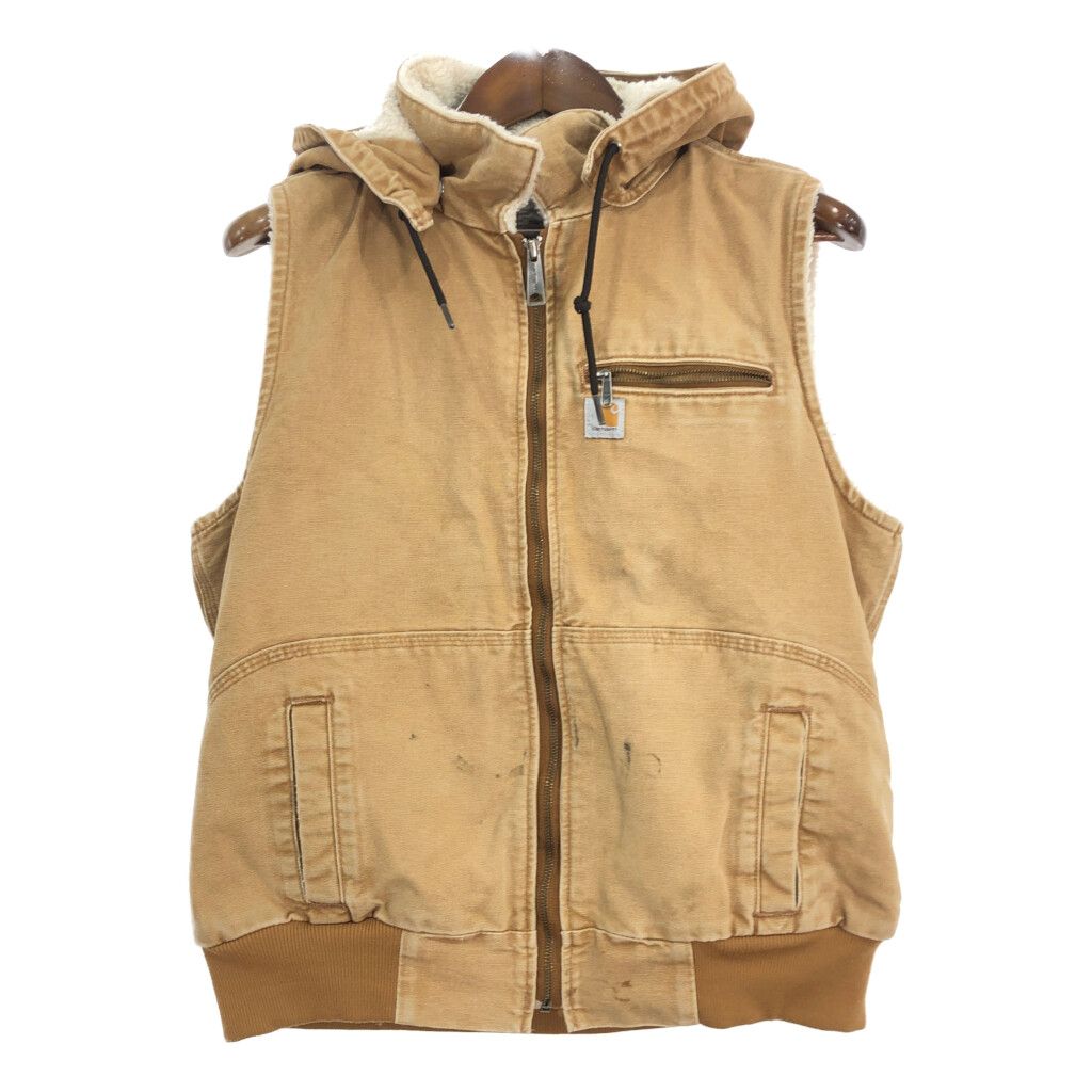 Carhartt カーハート フーデッド ダックベスト ブラウン (レディース XL) 中古 古着 R1376