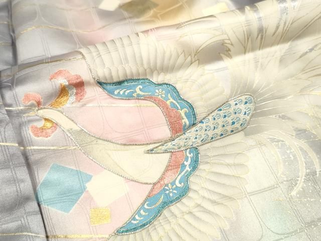 平和屋着物□豪華振袖 駒刺繍 鳳凰文 暈し染め 金銀彩 仮絵羽