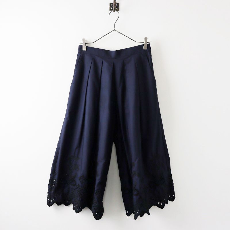 MUVEIL ミュベール ピロー レース パンツ リネン ネイビー　36 MUVEIL ミュベール ピロー レース パンツ リネン ネイビー 36