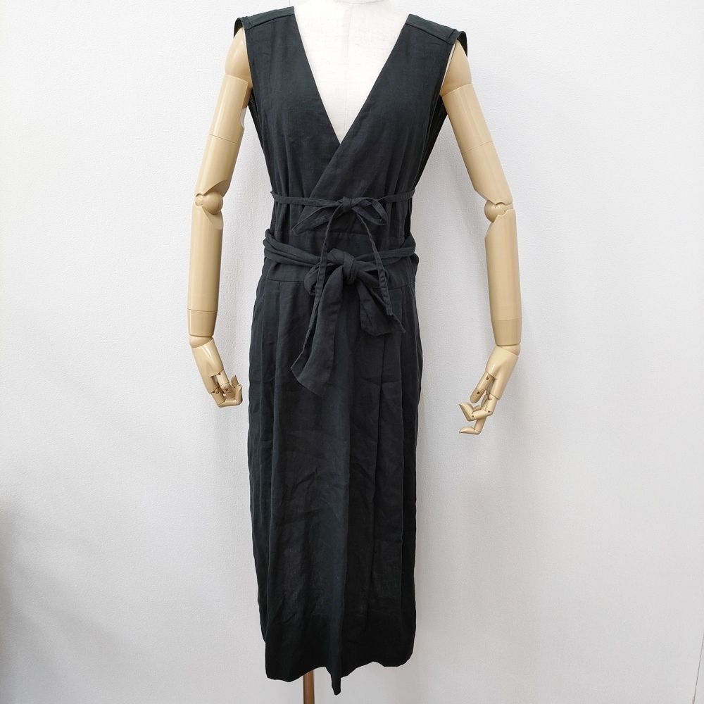 Doi 働衣 フクハルモデル リネン 2WAY エプロン ブラック レディース ドーイ 5-1001G♪