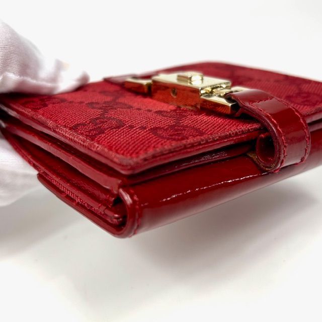 GUCCI グッチ ジャッキー GG柄 GGキャンバス レザー 二つ折り 財布