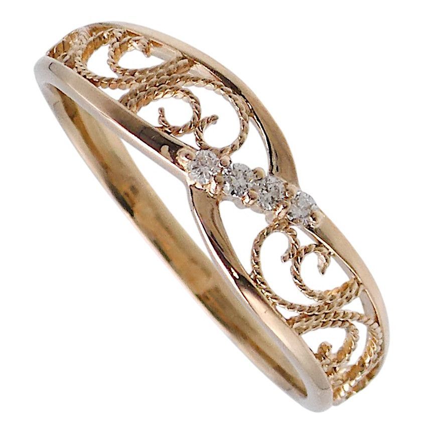 リング K18PG ダイヤモンド0.03ct 11号 透かしデザイン リング K18PG ダイヤモンド0.03ct 11号 透かしデザイン - メルカリ