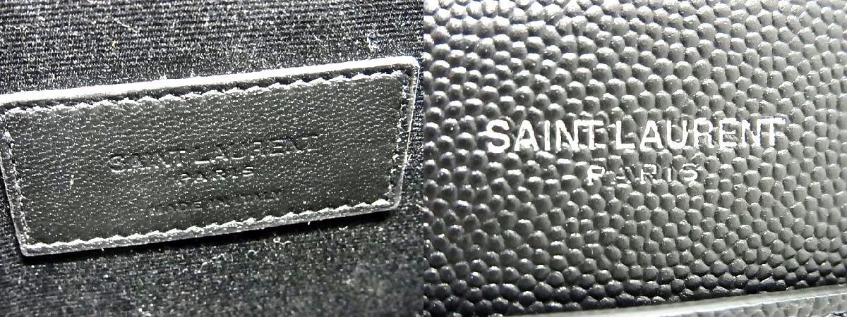 ■極美品■ SAINT LAURENT サンローラン レザー クラッチバッグ セカンドバッグ メンズ ブラック系 AN8341