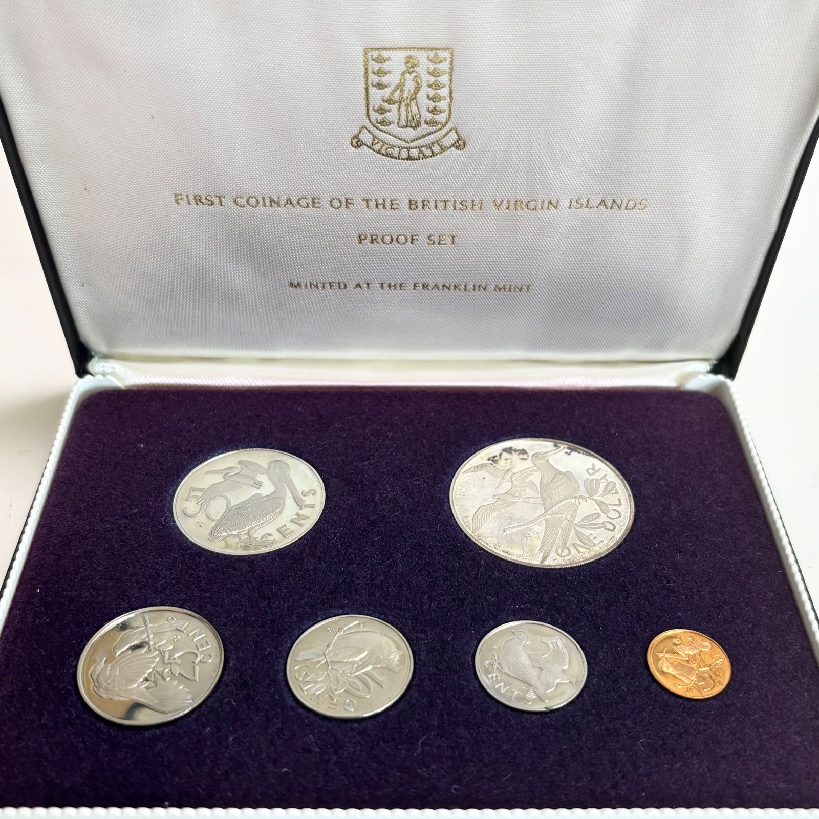 1973年イギリス領ヴァージン諸島　プルーフ貨幣セット　フランクリンミント 送料無料】1973年イギリス領ヴァージン諸島/プルーフ貨幣セット