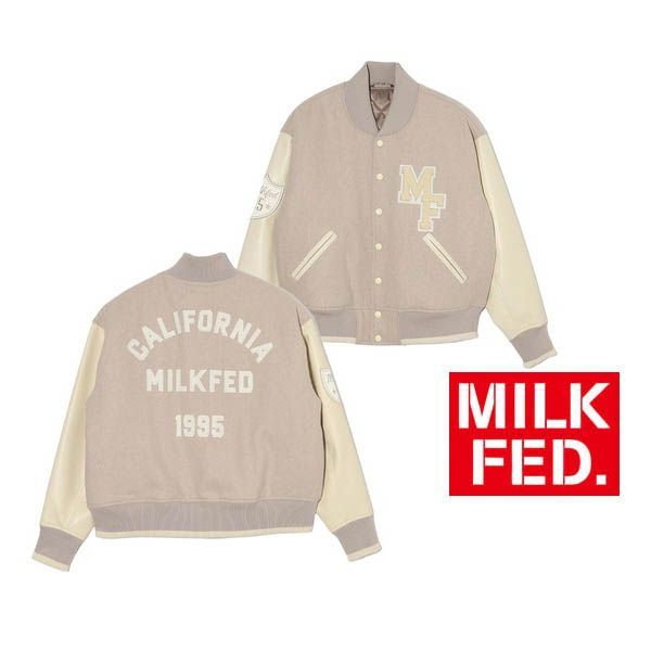 ジャケット スタジャン アウター ミルクフェド MILKFED VARSITY JACKET