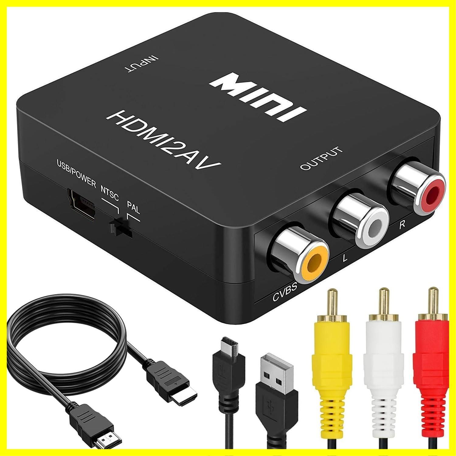 HDMI RCA 変換アダプタ HDMI to AV コンバーター ブラック - 映像用