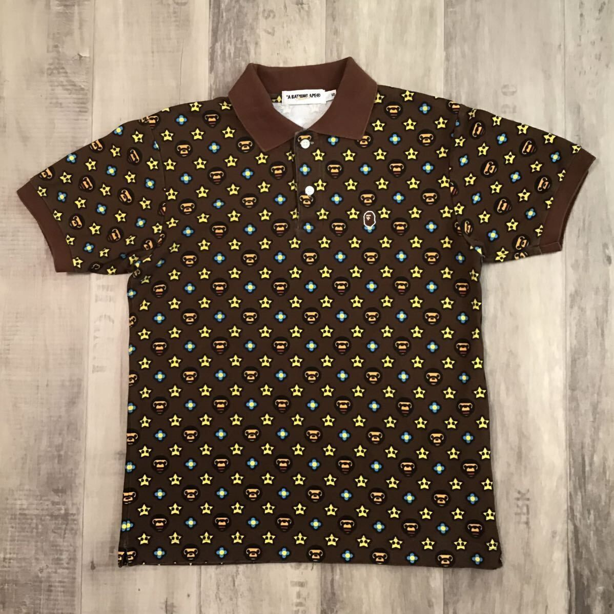 希少　A BATHING APE マイロ モノグラム ロゴ ポロシャツ ☆激レア☆ Chrome Hearts × BAPE Tシャツ Mサイズ a bathing
