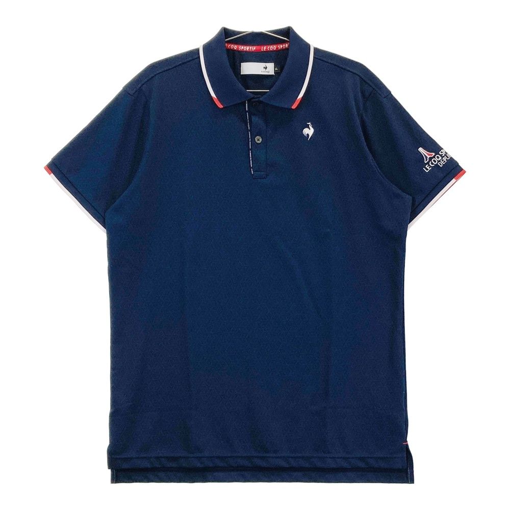 サイズ：LL LE COQ GOLF ルコックゴルフ 2024年 インナー付 半袖ポロシャツ  ネイビー系 [240101486251] ゴルフウェア メンズ ストスト サイズ：LL LE COQ GOLF ルコックゴルフ 2024年 インナー付 半袖