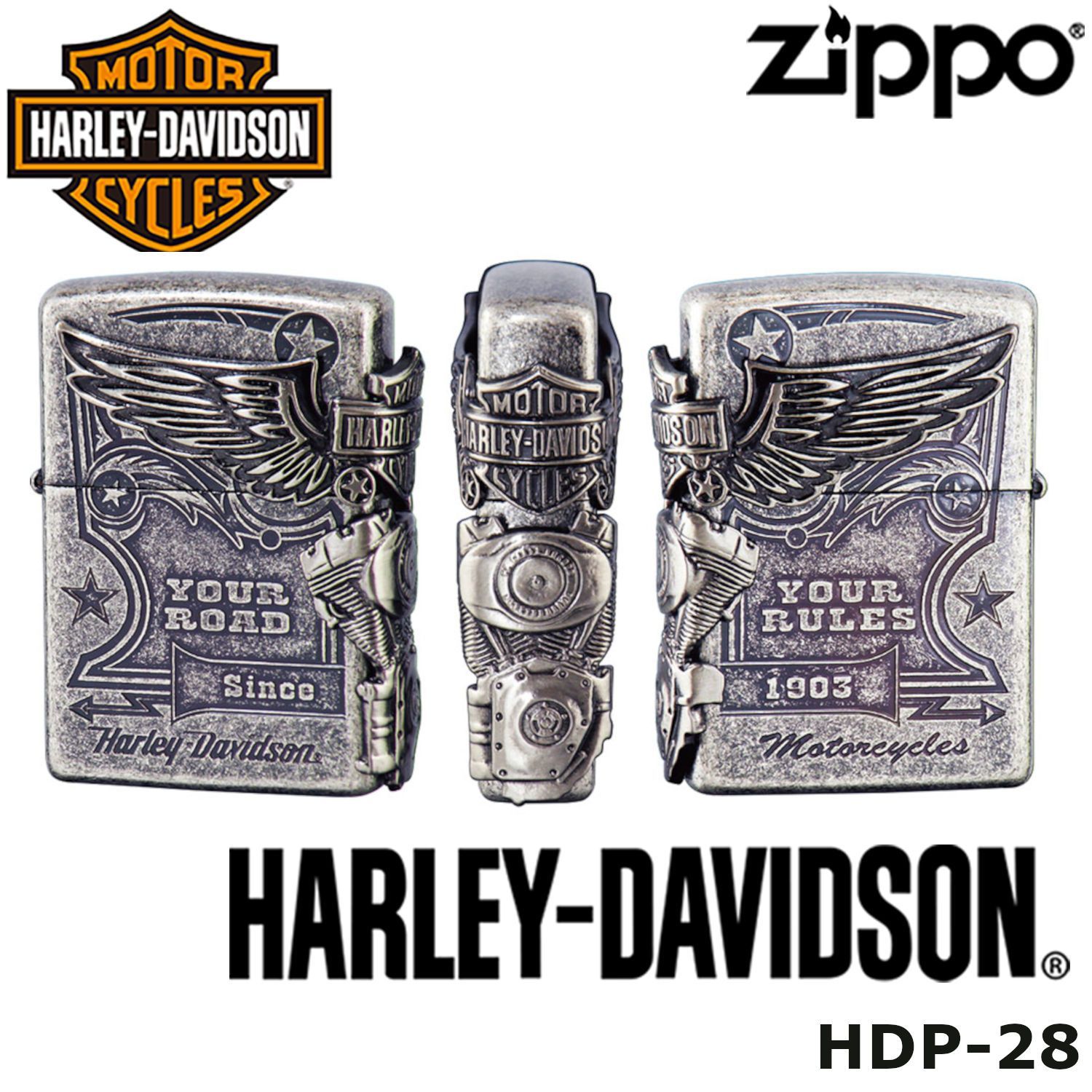 日本限定 正規品 ZIPPO HARLEY-DAVIDSON HDP-28 ジッポーライター ...