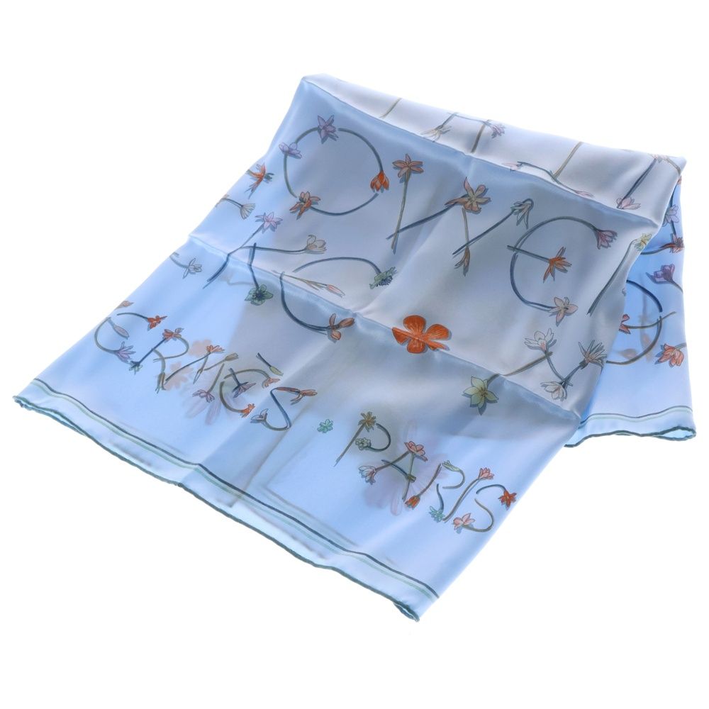 HERMES エルメス カレ70 I LIKE FLOWERS スカーフ ライトブルー