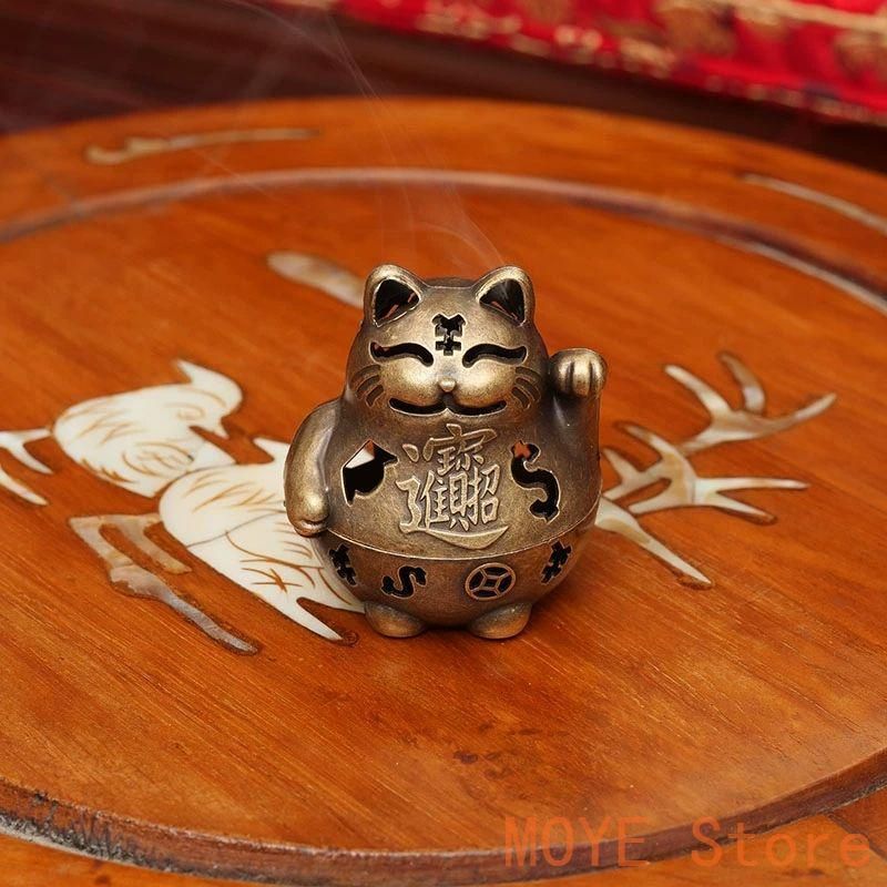 ダックのネコ香炉 茶道具 香道具 工芸品 美術品 置物 ダックの