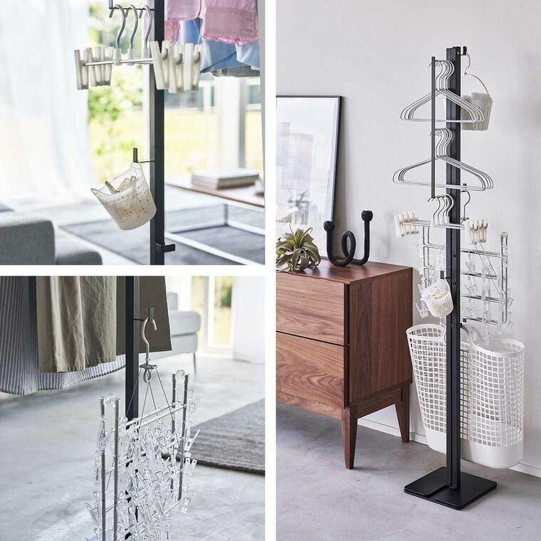 【お得通販】 山崎実業 公式 tower 折り畳み室内物干し タワー 6619 6620 ホワイト ブラック 洗濯物干し 室内干し 部屋干し 室内用 物干し 折り畳み 折りたたみ リビング 省スペース コンパクト 収納 タワーシリーズ yamazaki