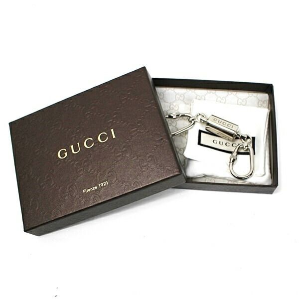 グッチ キーリング キーホルダー 美品 シルバー 中古 Aランク