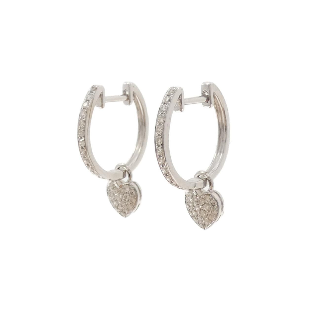 K18WG 2WAY ハート ダイヤモンド ピアス 0.35CT - メルカリ
