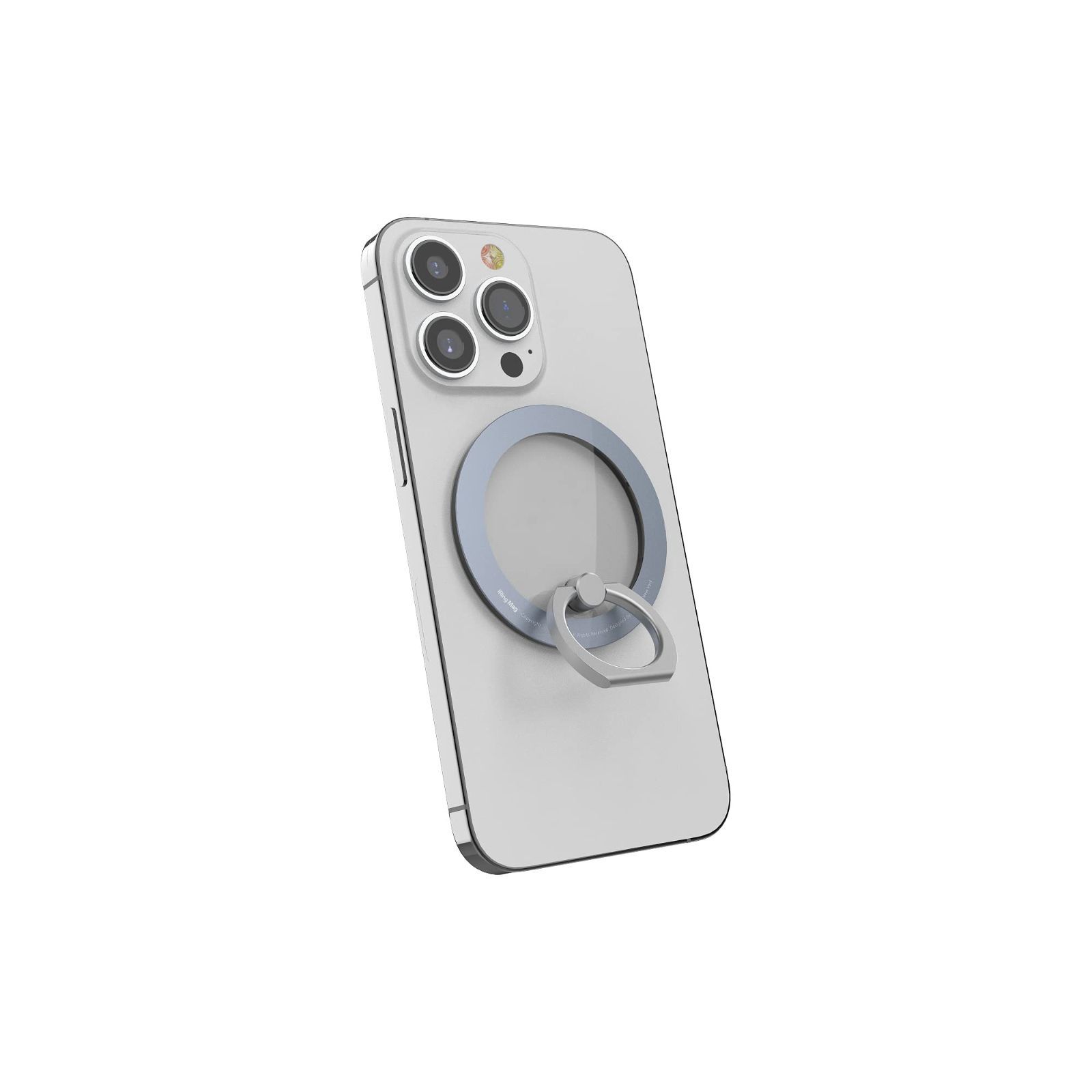 【在庫処分】ネオジム磁石 マグネット式 着脱 Mag ワイヤレス充電 iPhone15対応 iRing スマホリング スタンド オークス(AAUXX) UMS-IR15MGSB スチールブルー
