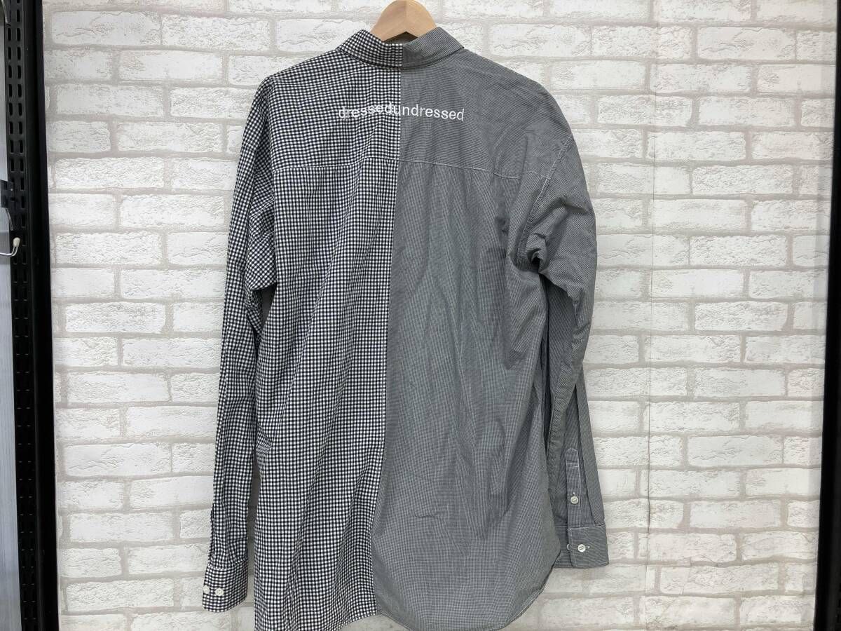DRESSEDUNDRESSED DUW18104 ドレスドアンドレスド 長袖シャツ ギンガムチェック 切り替え ブラック メンズ サイズ4 日本製