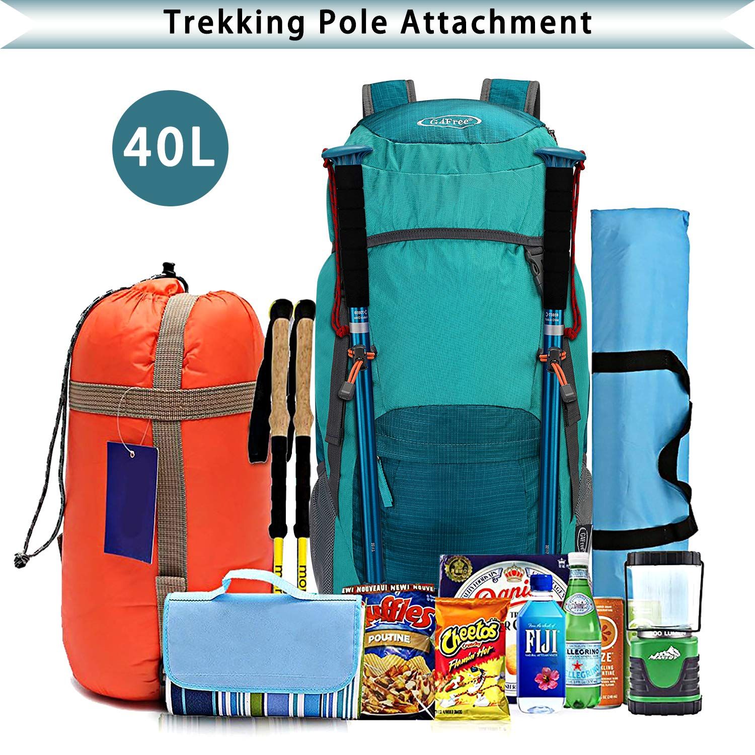 【迅速発送】G4Free 超軽量 折畳みバッグ 登山リュック 40l 大容量 防水 ハイキング バックパック 旅行バッグ 軽量 通気 便利グッズ 多機能 男女兼用 アウトドア