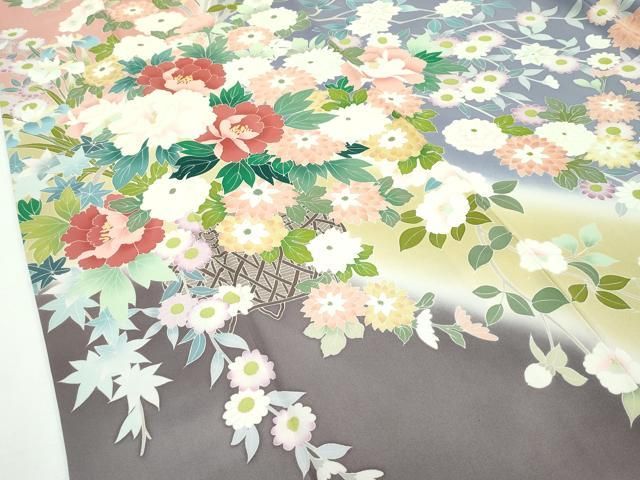 平和屋本店□極上 振袖 友禅 花籠文 暈し染め 逸品 CZAA2345s5 - メルカリ