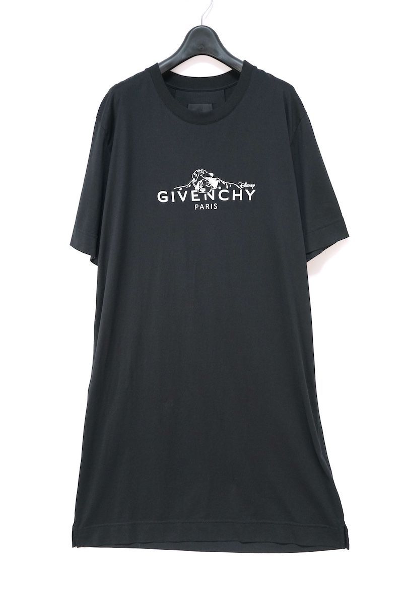 GIVENCHY ジバンシィ 101匹わんちゃん 刺繍入り フロント ロゴプリント Tシャツ ワンピース ブラック Sサイズ BW20AH3ZAS