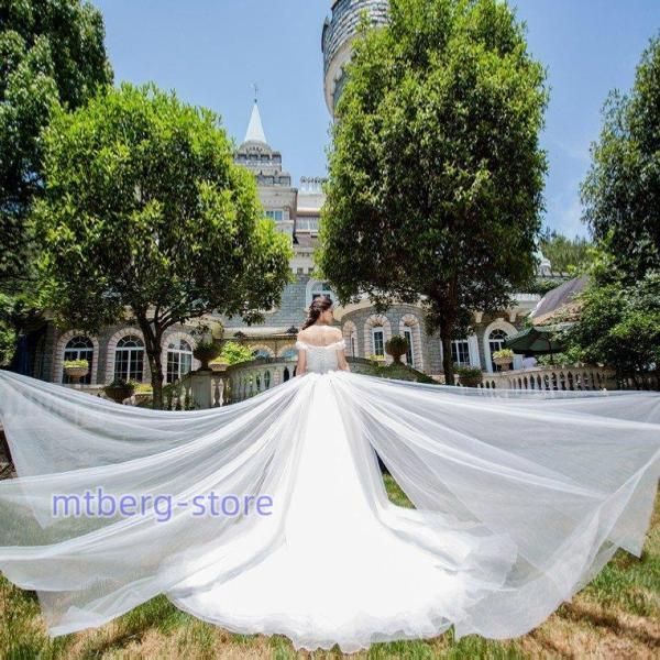 ウエディングドレス プリンセス 二次会 ウェディングドレス 結婚式 エンパイア 花嫁 安い ロングドレス ブライダル トレーン 大きいサイズLYX