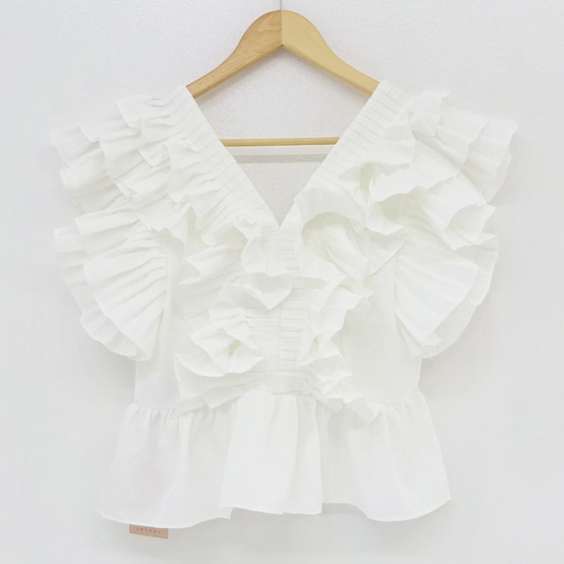 amomma RAFFLE FRILL TOPS 未使用 AMOMMA RAFFLE FRILL TOPS ブラック