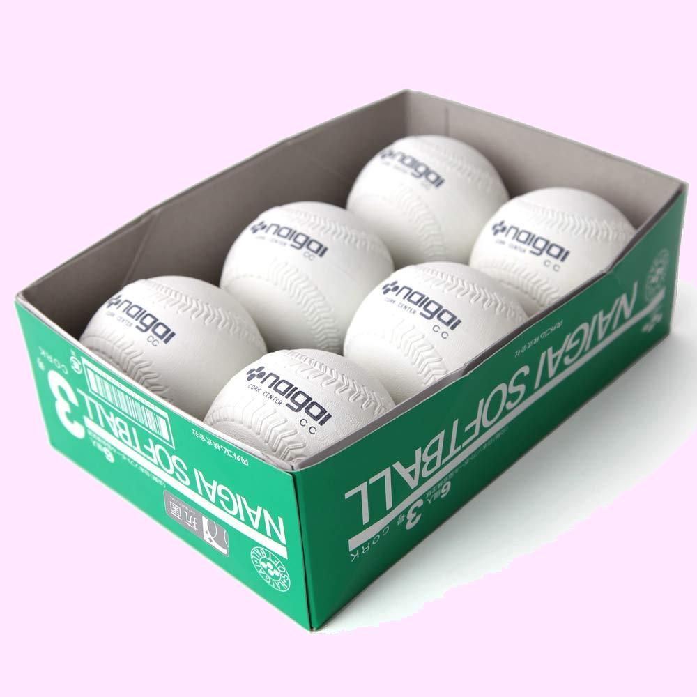 ナイガイ 試合球 ゴム・ソフトボール 検定球3号 naigai-3 ※半ダース販売(6個入) ボール