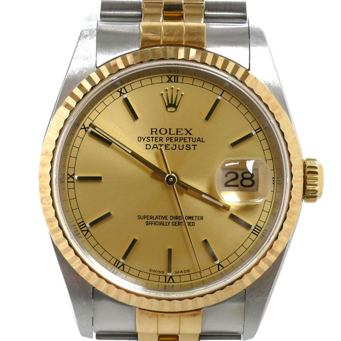 ROLEX ロレックス オイスターパーペチュアルデイトジャスト 腕時計 自動巻き 16233 メンズ 中古 - メルカリ