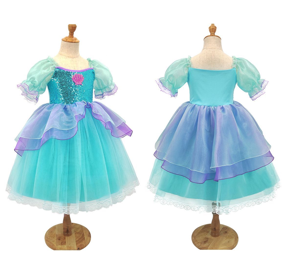 新品未使用✧︎ リトルマーメイド アリエル ブルーグリーン レース ドレス 衣装 新品未使用✧︎ リトルマーメイド アリエル ブルーグリーン