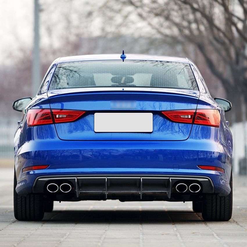 アウディ S3 8V セダン 前期型 2013–2015 リアリップスポイラー リアディフューザー PP製 ブラック 外装エアロパーツ