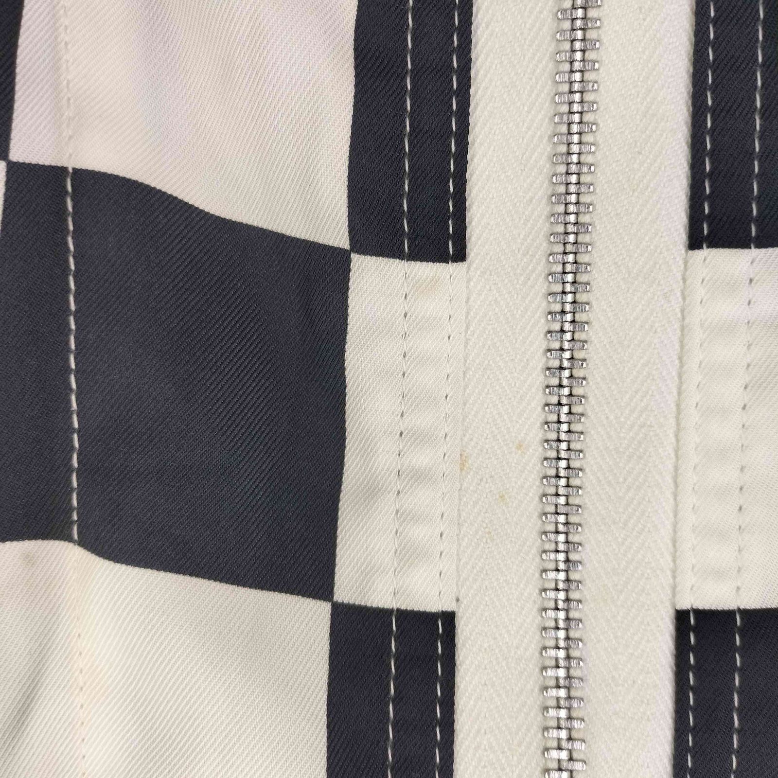 アンユーズド UNUSED 14SS チェッカーフラッグジャケット ノーカラー 