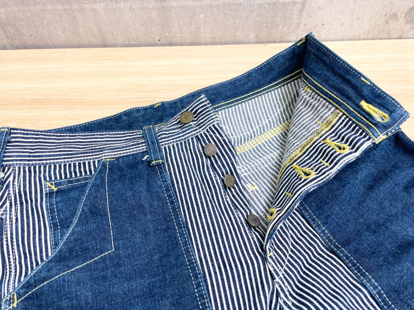 eight-g エイトジー ストライプ ペインターパンツ ストライプ デニム