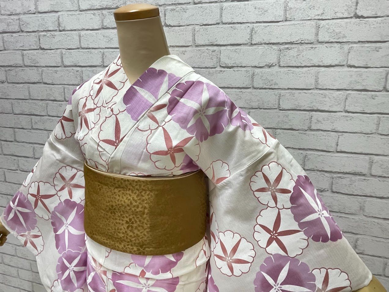 平和屋着物∴夏物 浴衣 綿紅梅 金魚 流水花文 綿 逸品 CAAW1004ng