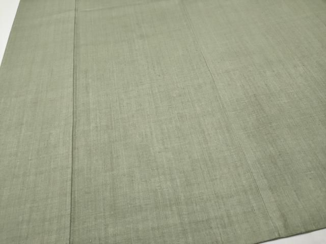 平和屋本店□極上 本場結城紬 重要無形文化財 色無地 鶸茶色地 逸品