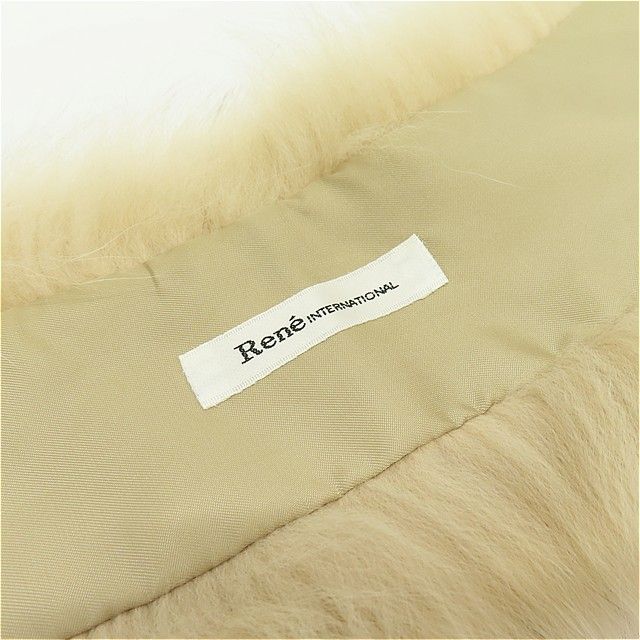 ルネ Rene フォックス ファー ティペット マフラー リボン レディース
