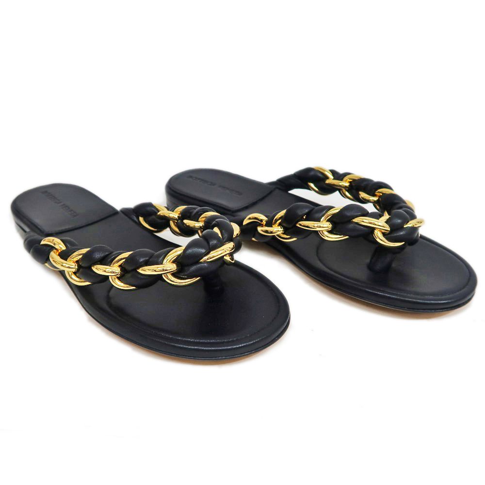 BOTTEGA VENETA トングサンダル 名東】ボッテガ ヴェネタ トング サンダル サイズ38 黒 レザー