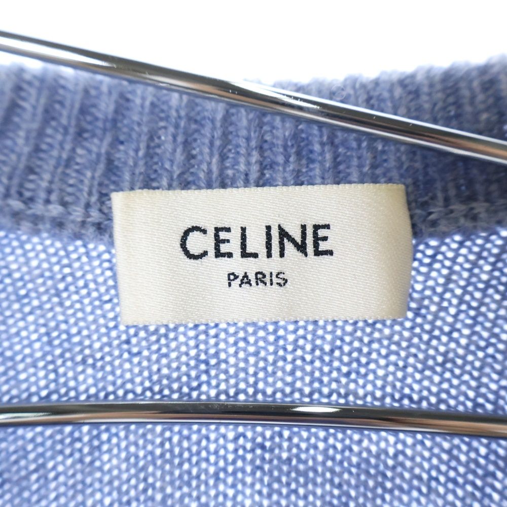 CELINE (セリーヌ) クルーネックカシミア ニットセーター ブルー