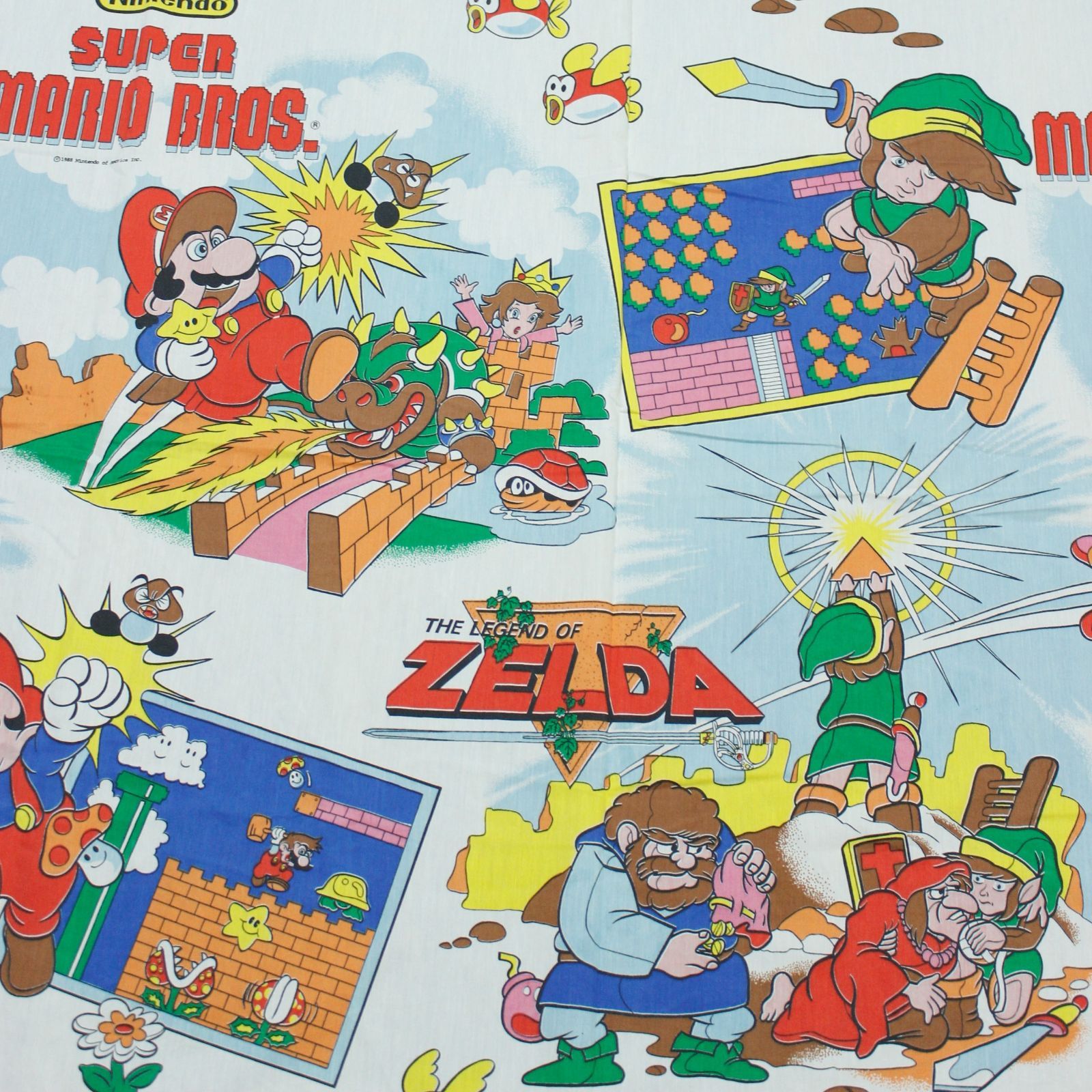 専用⭐︎任天堂マリオ　ゼルダの伝説　ビンテージシーツ ビンテージシーツ スーパーマリオブラザーズ 任天堂 ゼルダの伝説