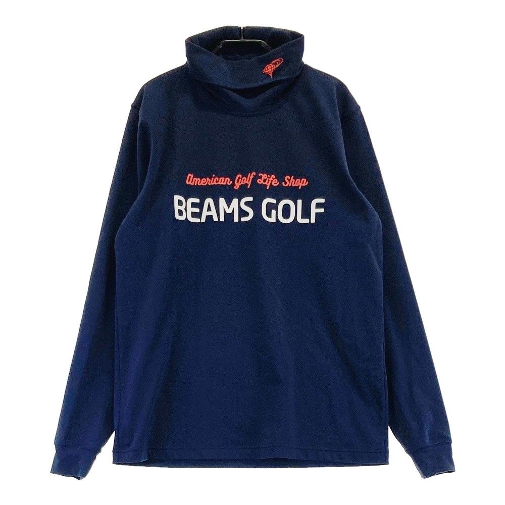 サイズ M BEAMS GOLF ビームスゴルフ タートルネック 長袖Tシャツ ロゴ ネイビー系 240101427346 ゴルフウェア メンズ ストスト