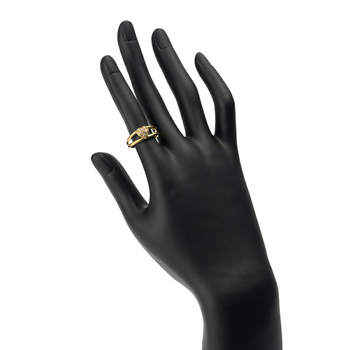 ハートモチーフリング 指輪 ダイヤモンド 0.20ct K18 12号 中古  