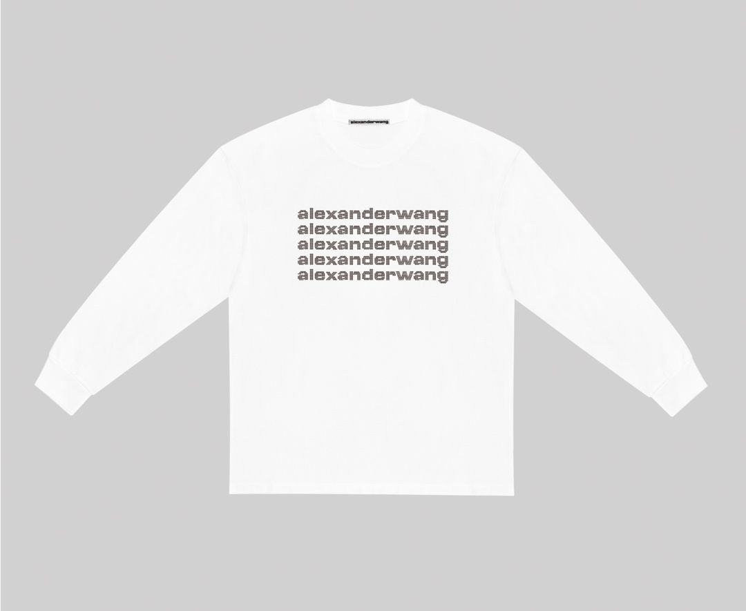 AlexanderwangファッションLOGOホット掘削長袖TシャツTシャツ長袖トレーナー