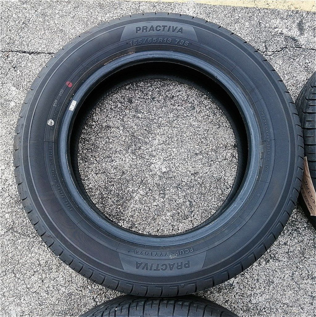 T-861【ほぼ未使用品/2025年製造】PRACTIVA！155/65R13！ タイヤ4本セット イエローハットPRACTIVA 155/65R13 2024年 軽自動車