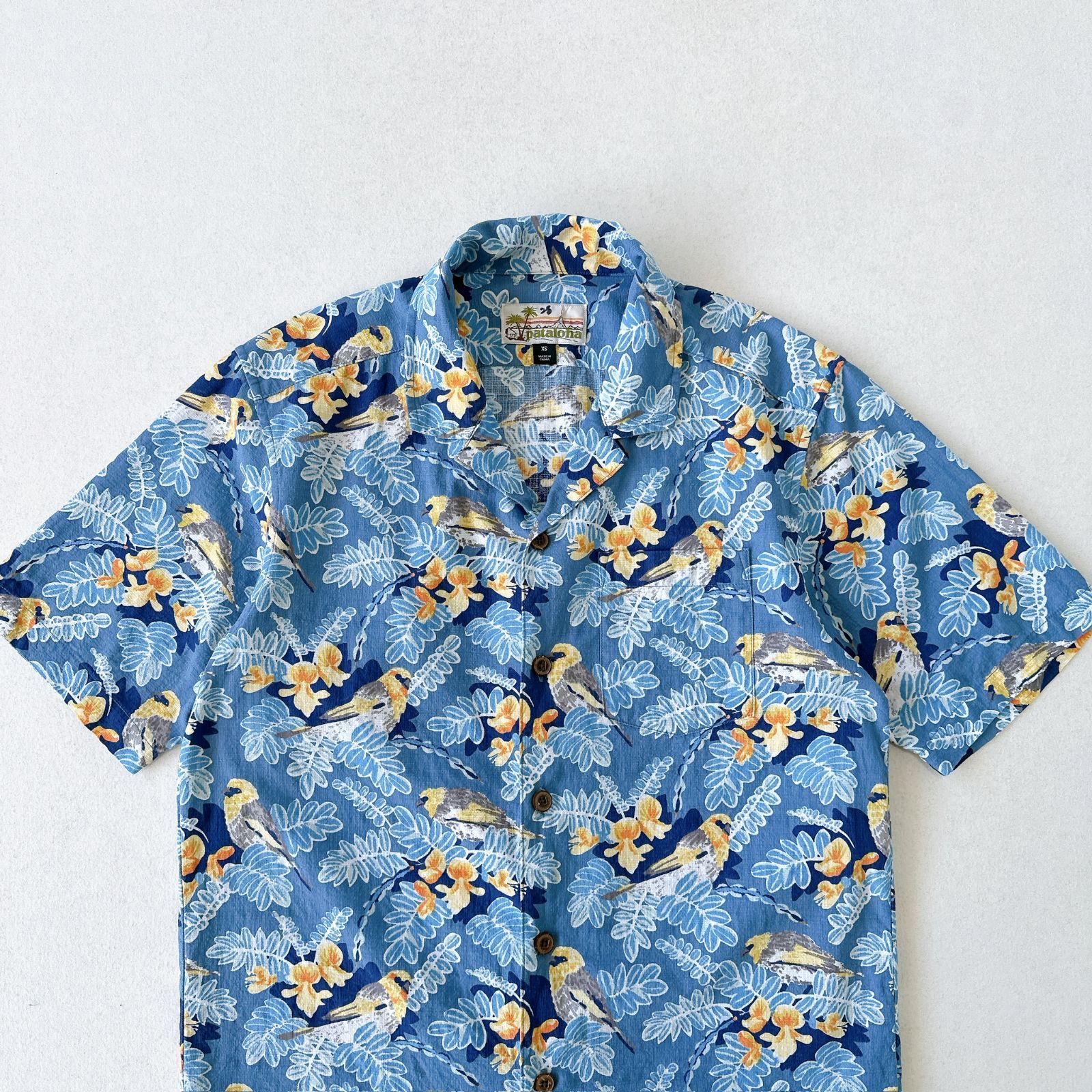 パタゴニア パタロハ アロハ ハワイアンシャツ コットン 総柄 鳥