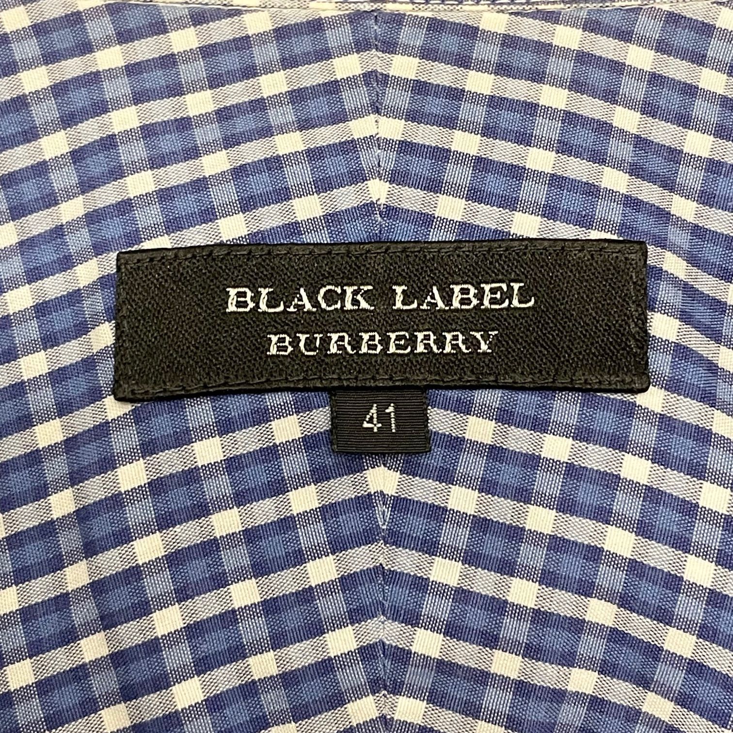 BURBERRY BLACK LABEL ギンガムチェック柄長袖ボタンダウンシャツ 