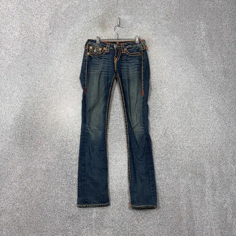 USA製 Y2K トゥルーレリジョン ジーンズ 極太ステッチ グレー W29 希少な2000年代のトゥルーレリジョン刺繍入りジョーイジーンズ