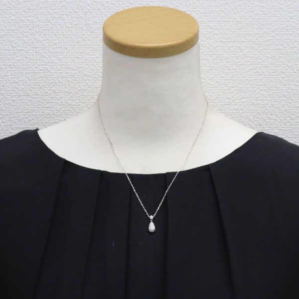 ★MIKIMOTO★ダイヤモンドペンダントネックレス ミキモト K18WG ダイヤモンド ペンダントネックレス 0.27ct
