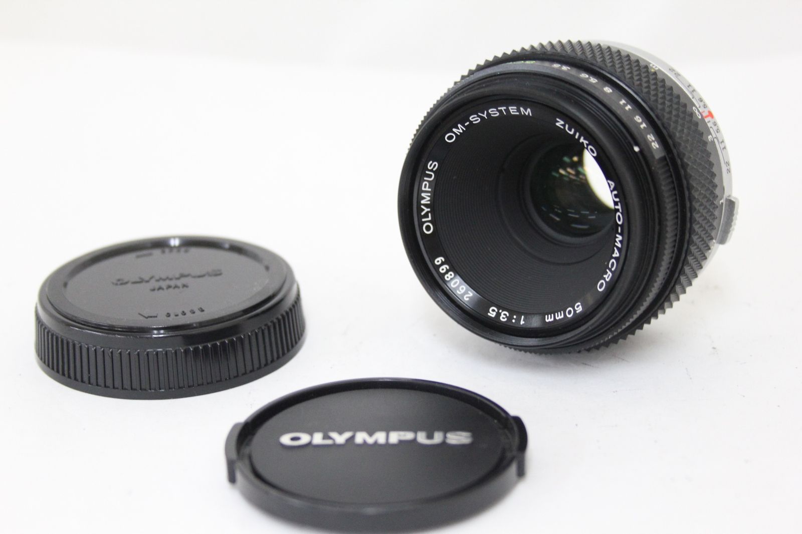 返品保証 オリンパス Olympus Zuiko Auto-Macro 50mm F3.5 前後キャップ付き レンズ M5253
