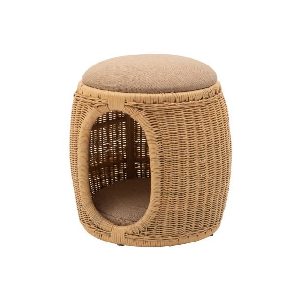 スツール 収納 ペットスツール ペットハウス キャットハウス 犬 猫 ネコ 座れる 椅子 プランターカバー 鉢入れ おもちゃ箱 収納ボックス 天然木 ラタン おしゃれ azm-pet-66