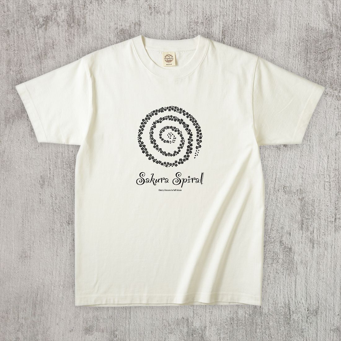 グラフィックTシャツ　Sakura Spiral Mono / Black