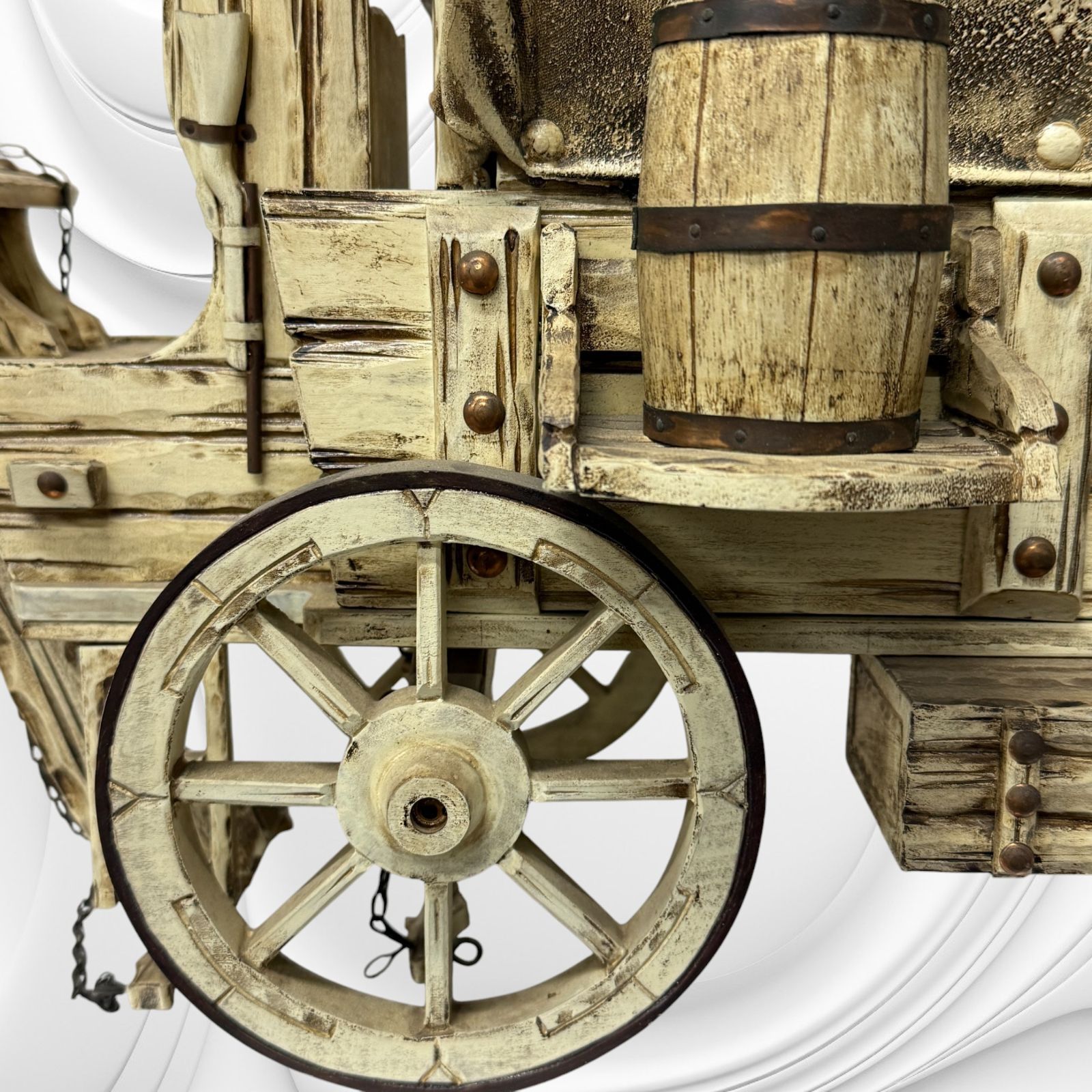 送料無料 幌馬車の模型 幅(約)38cm ヴィンテージ | [完成品] 幌馬車 1&frasl;40サイズ ジオラマ 模型 西部劇